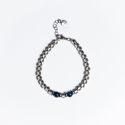 Bracciale Asaio in acciaio inox e occhio di tigre