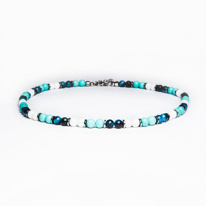 Collana Lungomare in turchese, agata e occhio di tigre