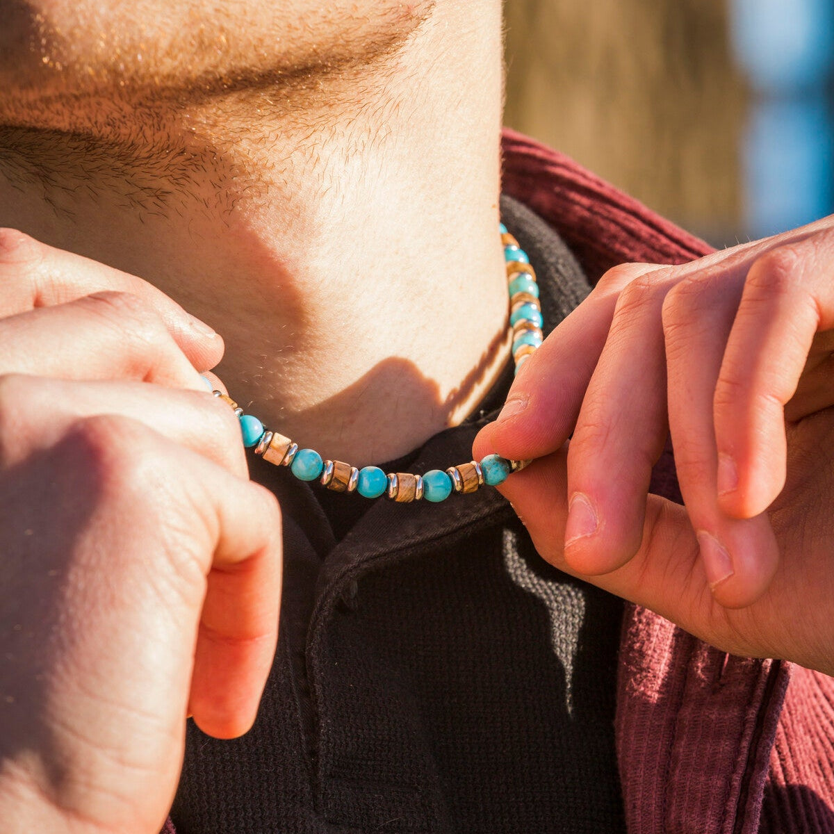 Collana Capri in aulite e diaspro | 6mm