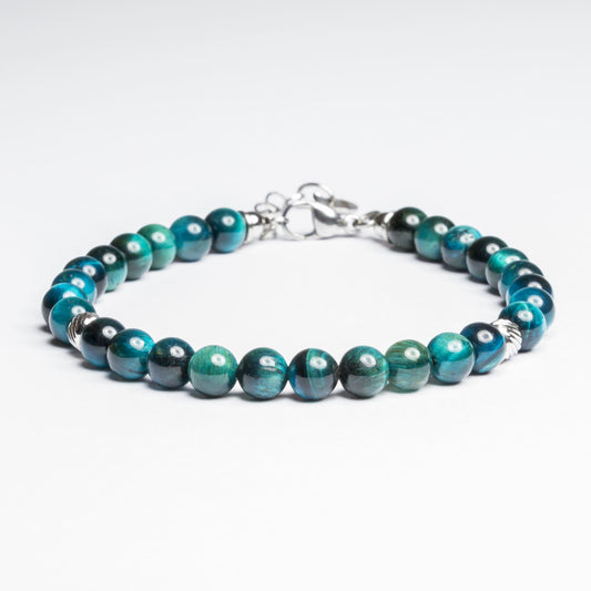 Bracciale Doge Verde Petrolio in occhio di tigre