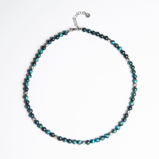 Collana Doge Verde Petrolio in occhio di tigre