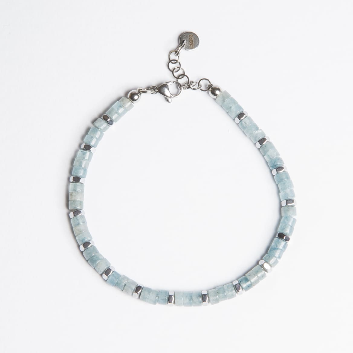 Bracciale Zenith in Agata azzurra ed ematite chiara