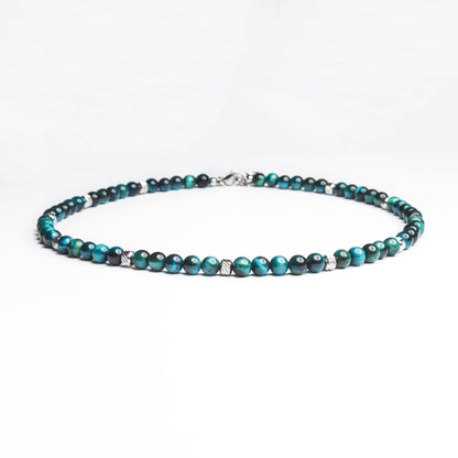 Collana Doge Verde Petrolio in occhio di tigre