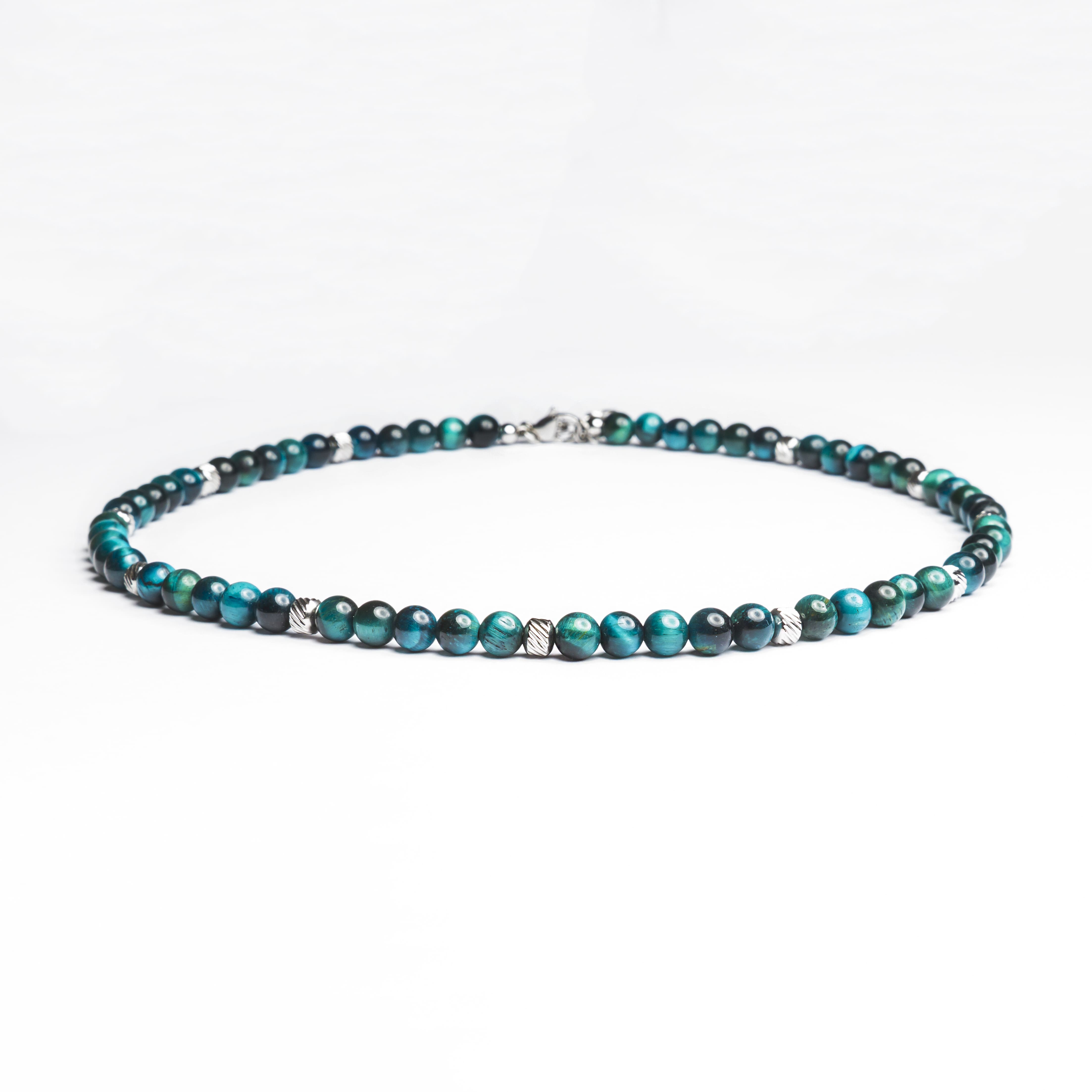 Collana Doge Verde Petrolio in occhio di tigre