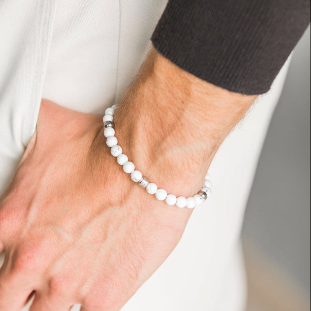 Bracciale Doge bianco in Howlite