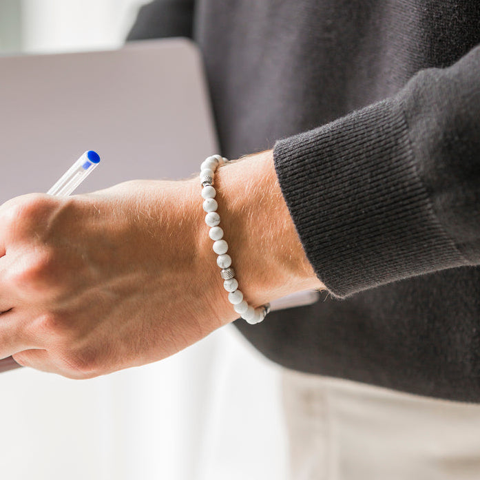 Bracciale Doge bianco in Howlite