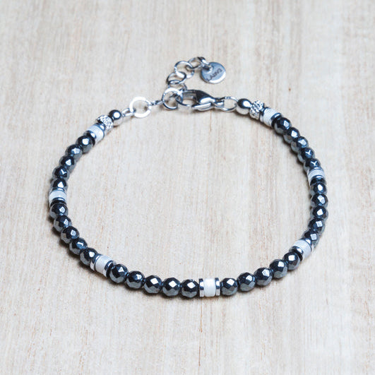 Bracciale Minerva in ematite e madreperla