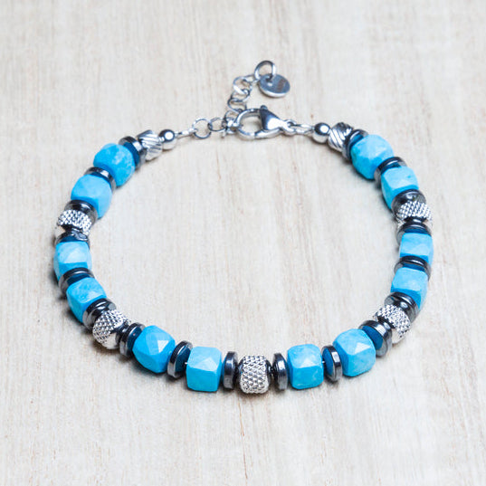 Bracciale Poseidone in aulite turchese