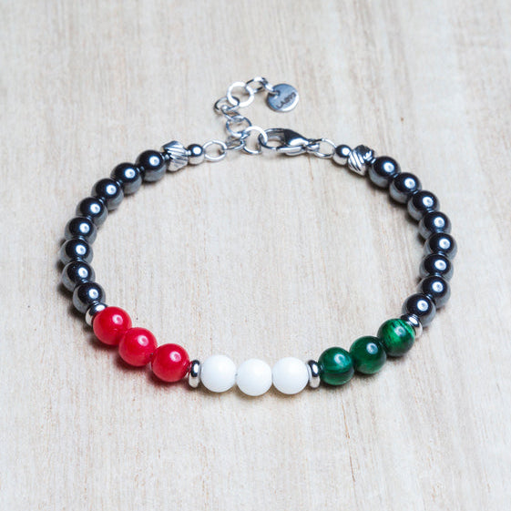 Bracciale Alpi in ematite, agata e occhio di tigre