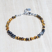 Bracciale Flora in ematite e occhio di tigre