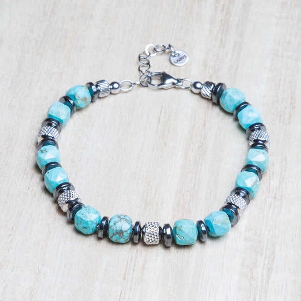 Bracciale Horus in Howlite verde acqua