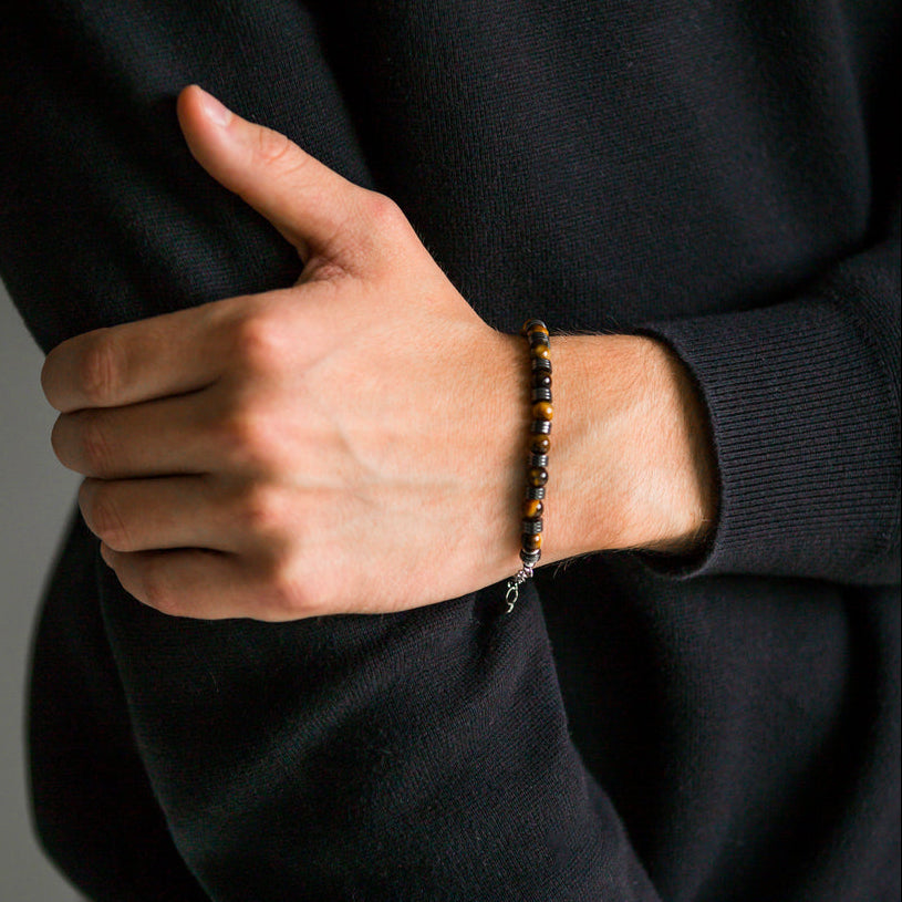 Sospiri-Armband aus Hämatit und Tigerauge