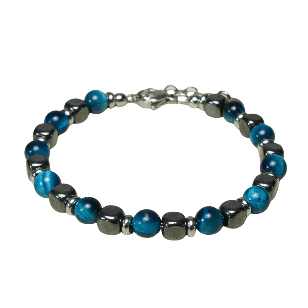 Bracciale Cielo in occhio di tigre ed ematite