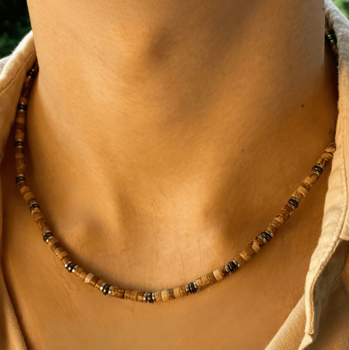 Collana Cervino in Jasper australiano ed ematite
