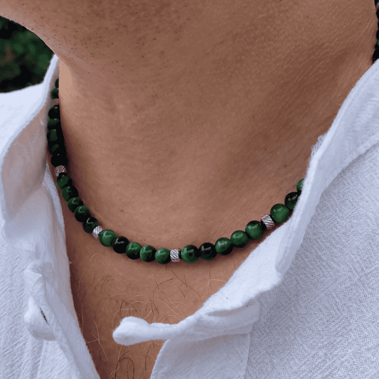Doge Necklace in Tiger's Eye Emerald Green
