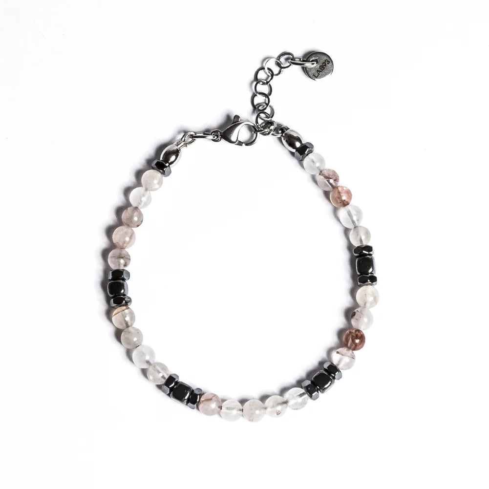 Bracciale Armonia in Quarzo rosa  | 4mm