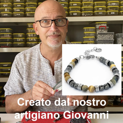 Bacaro-Armband aus Hämatit und Tigerauge