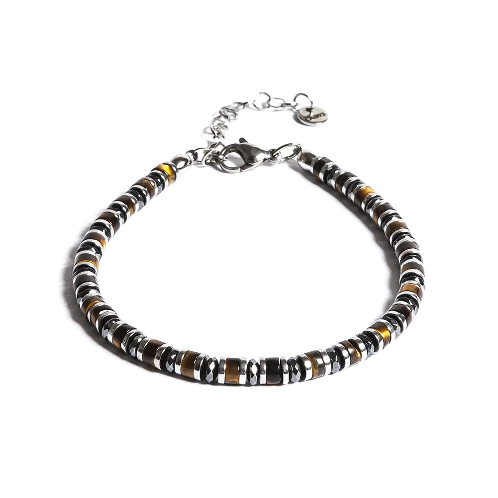 Bracciale Levante in Ematite e Occhio di Tigre