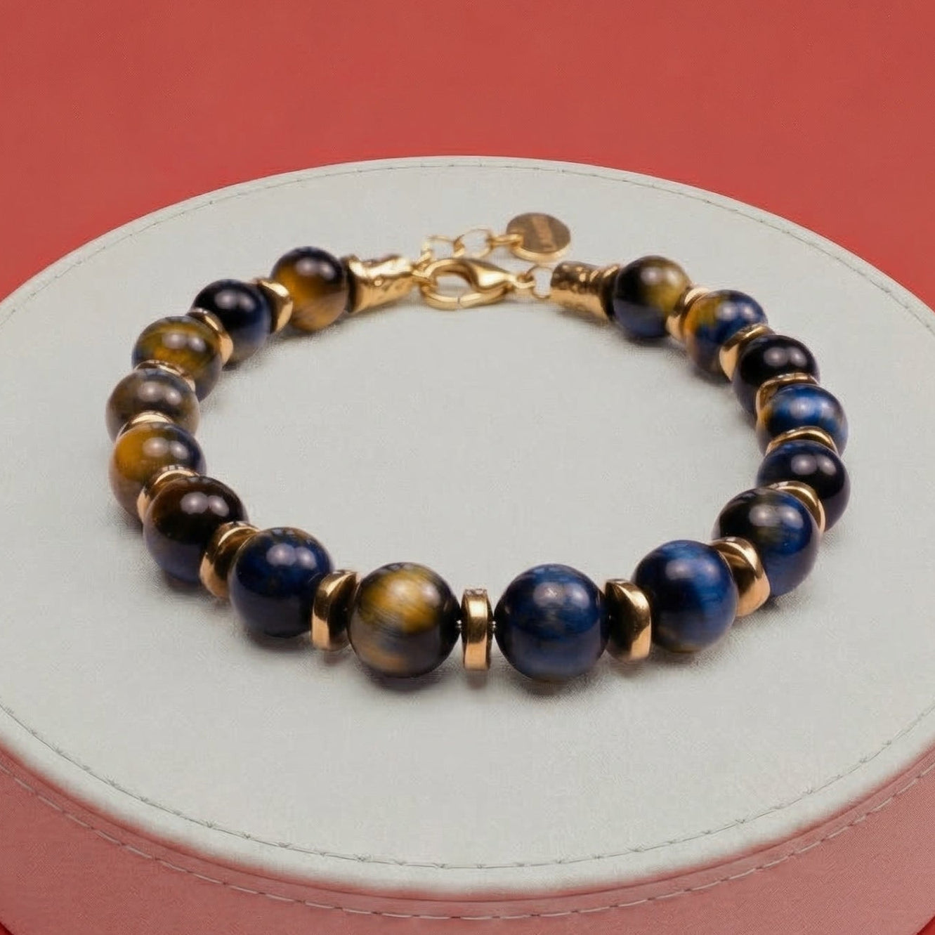 Bracciale Adriatico artigianale in occhio di tigre ed ematite, Lab93Studio