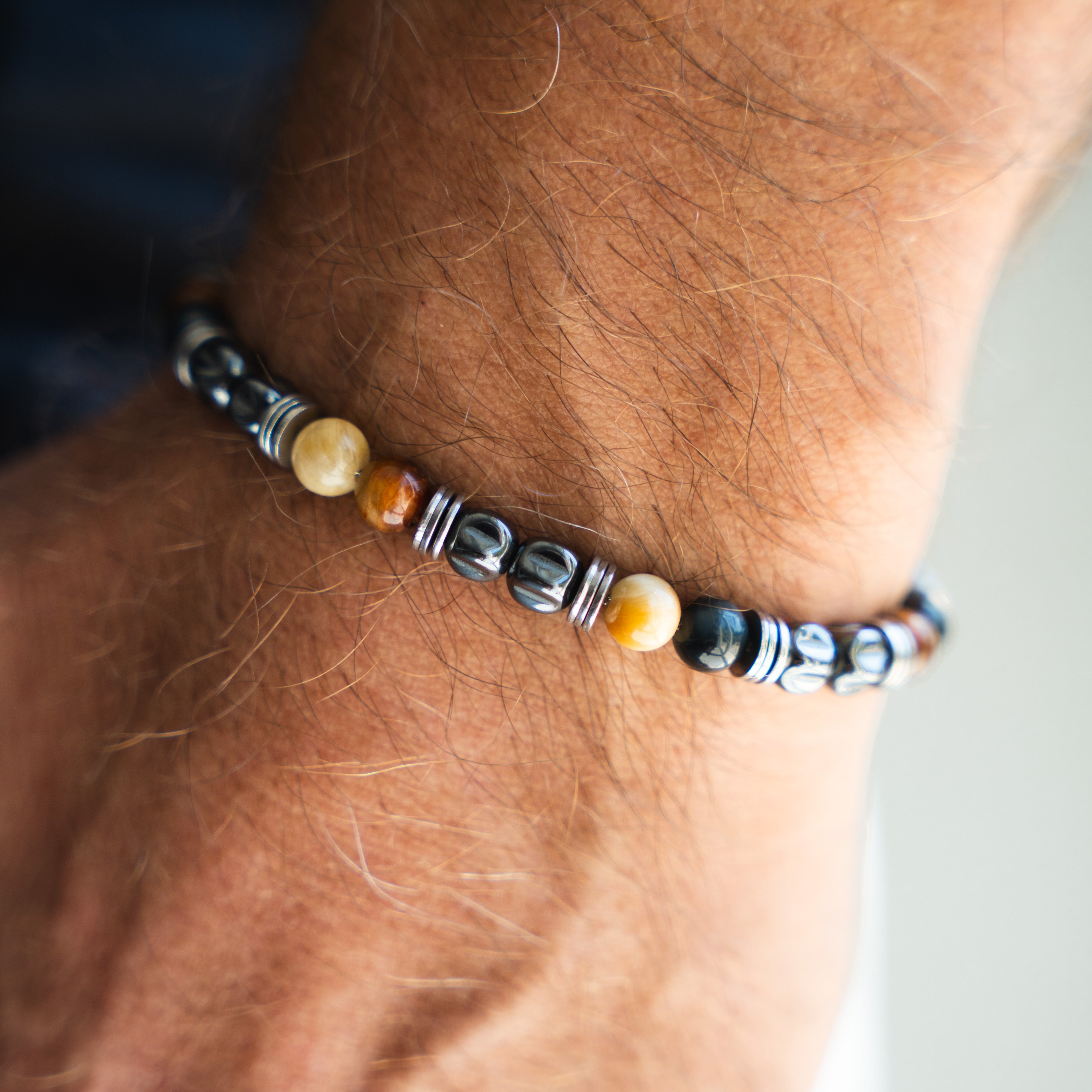 Bracciale Bacaro in ematite e occhio di tigre | 6mm
