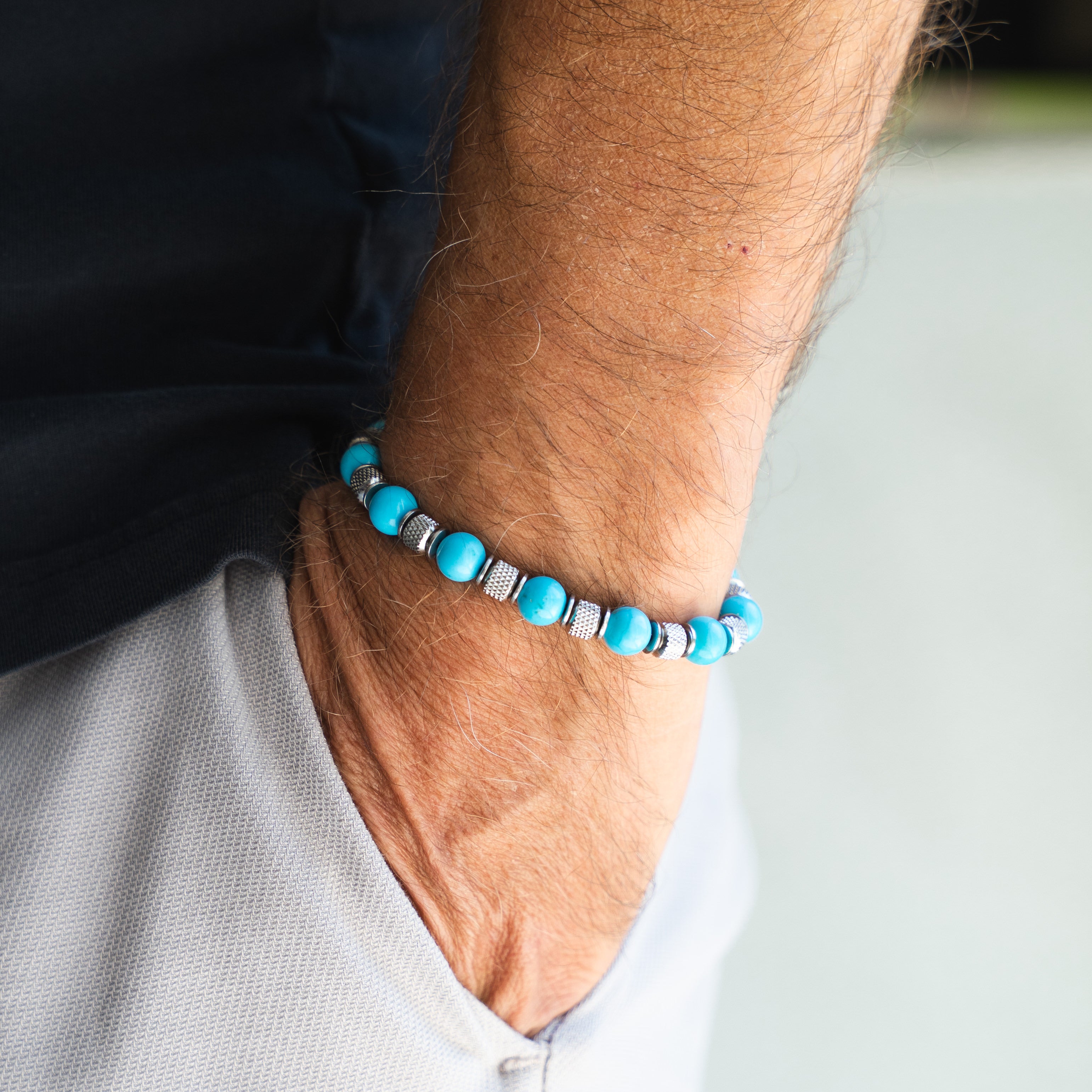 Bracciale Eterna in Howlite turchese | 8mm | Nuovo