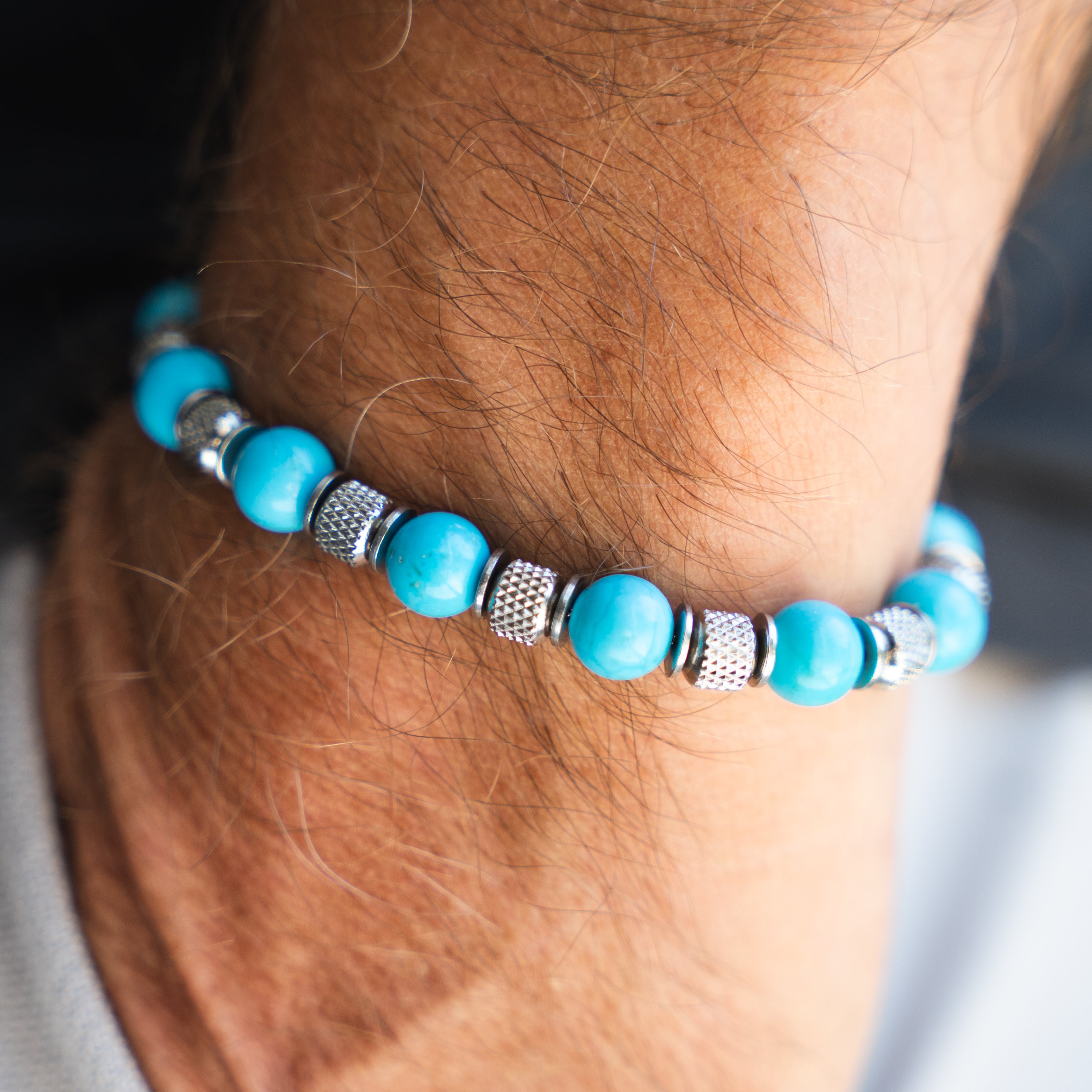 Bracciale Eterna in Howlite turchese | 8mm | Nuovo