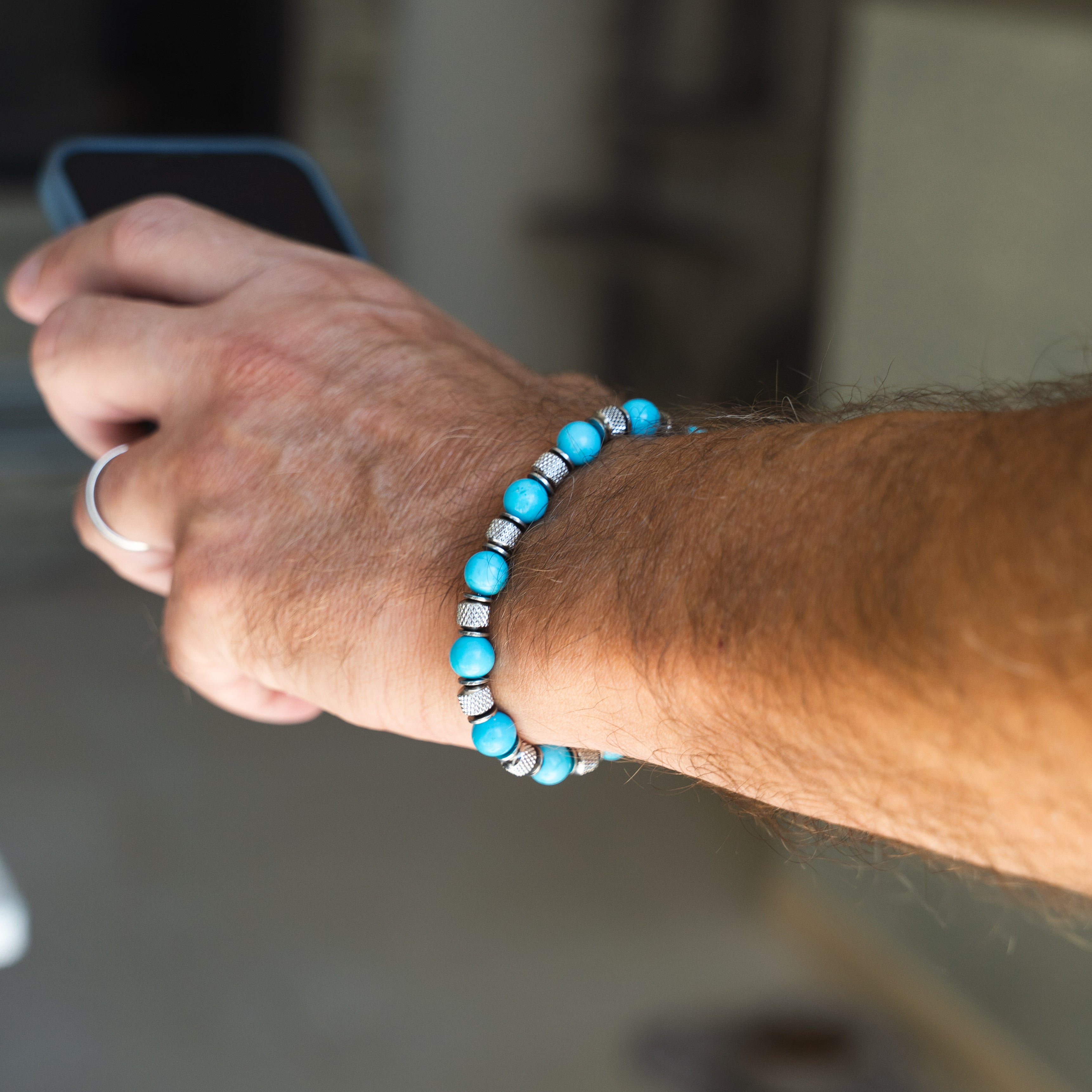 Bracciale Eterna in Howlite turchese | 8mm | Nuovo