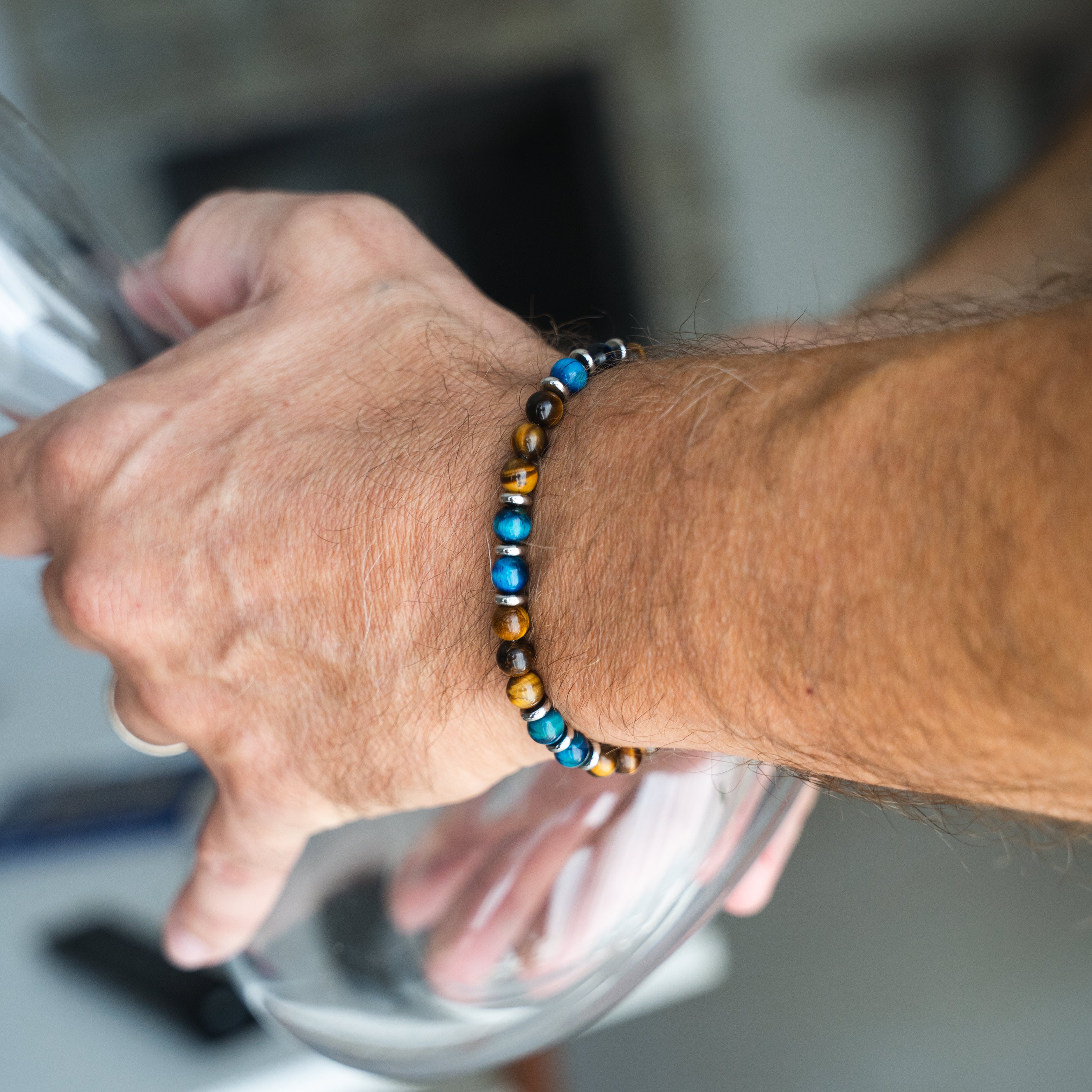 Bracciale Respiro Mediterraneo in Occhio di tigre | 6mm