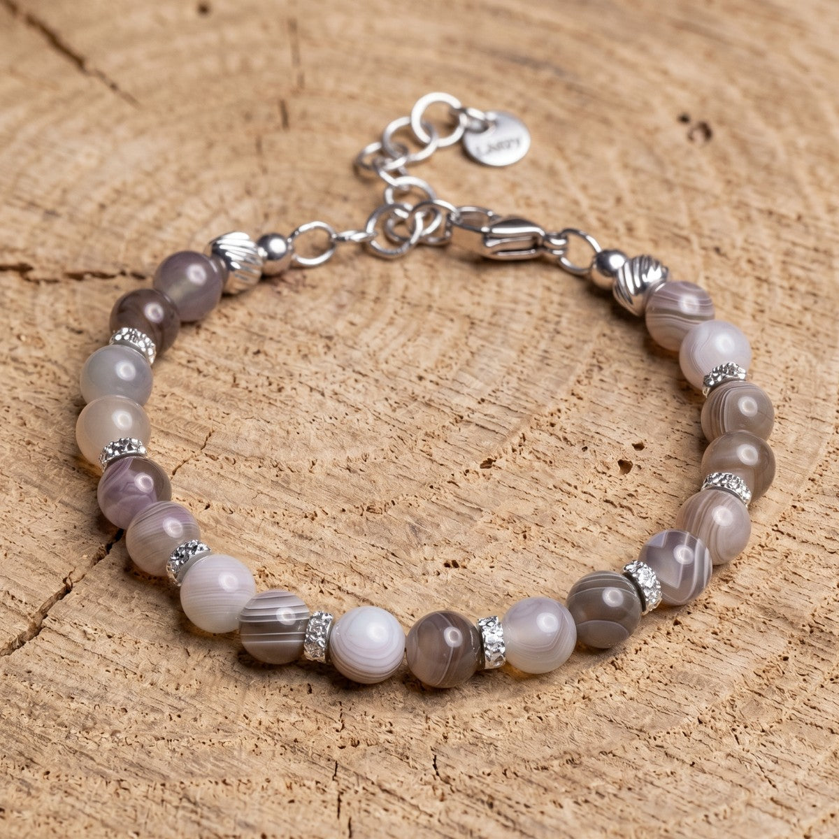 Bracciale Diana in agata botswania | 6mm