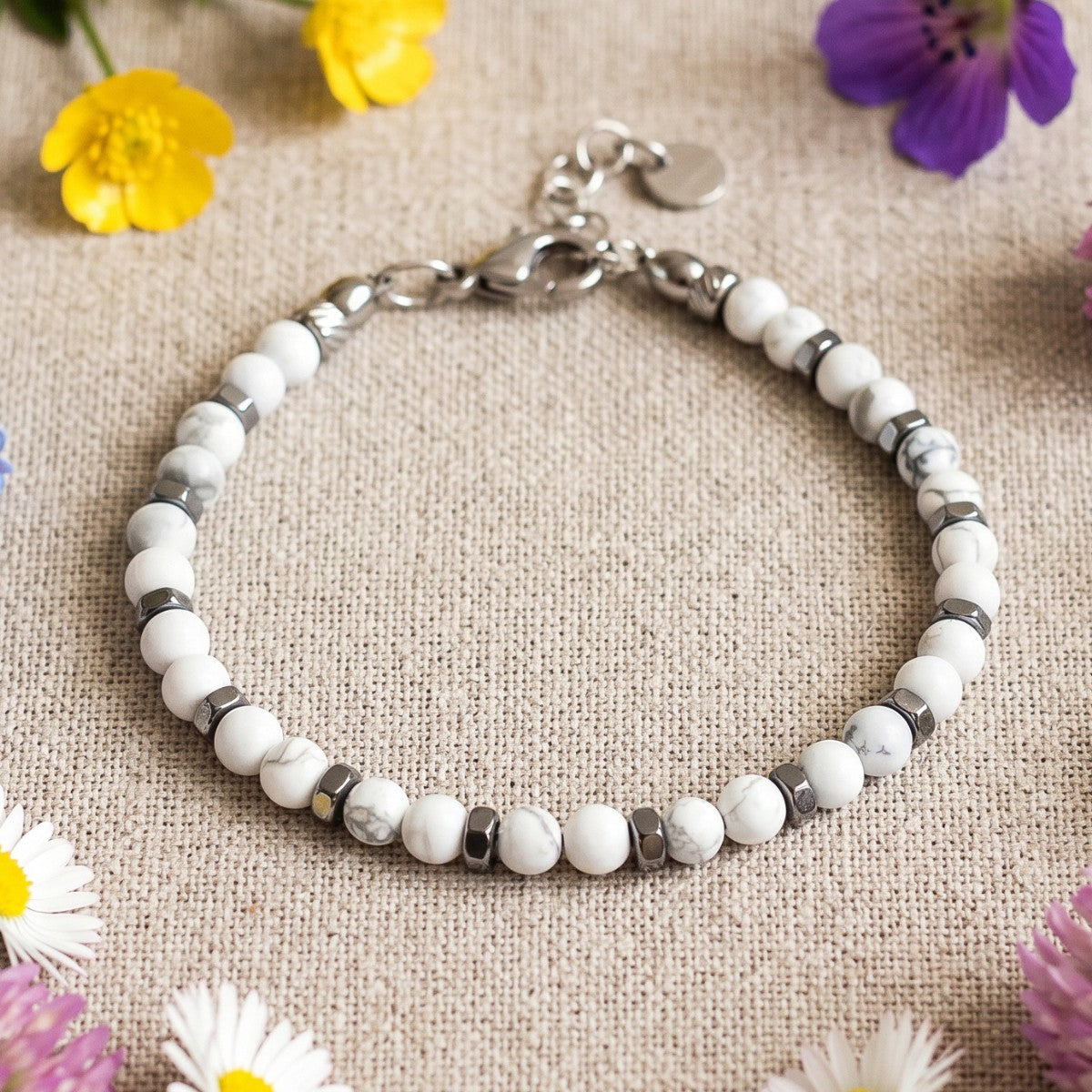 Bracciale Silenzio in Aulite bianca | donna 4mm