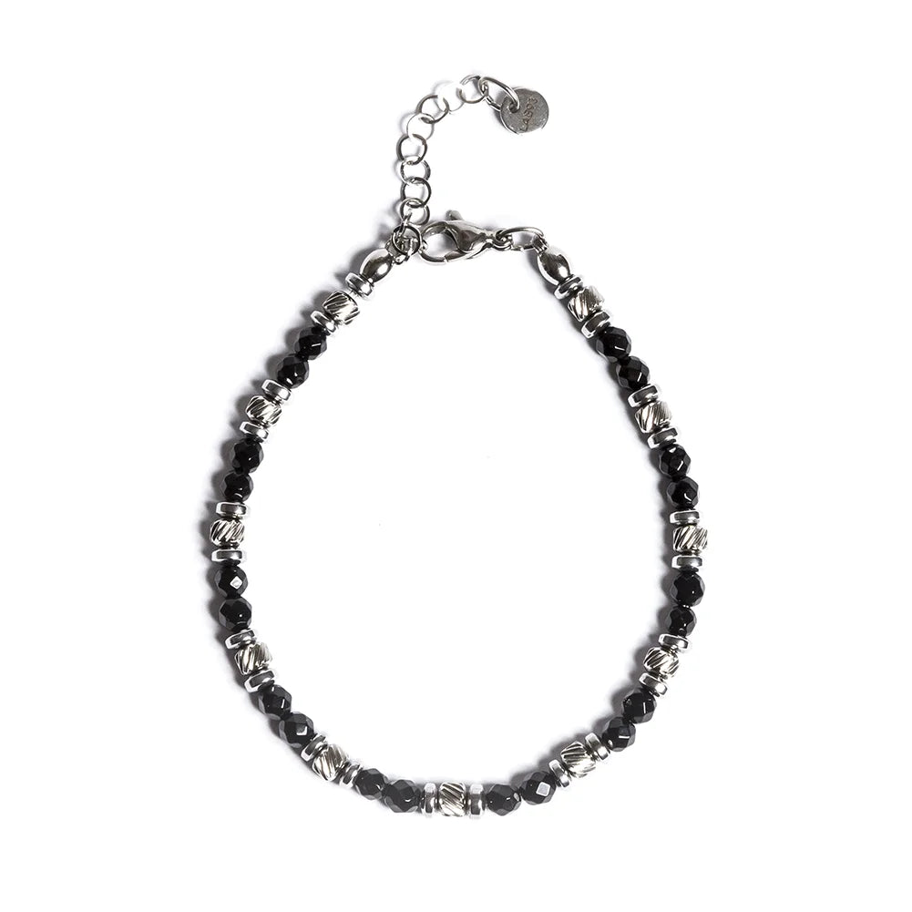 Bracciale Destino in Onice nera | donna 4mm