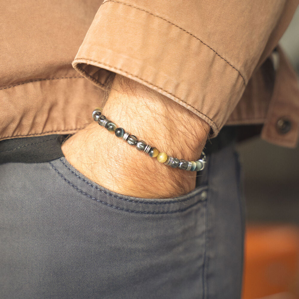 Bacaro-Armband aus Hämatit und Tigerauge | 6mm