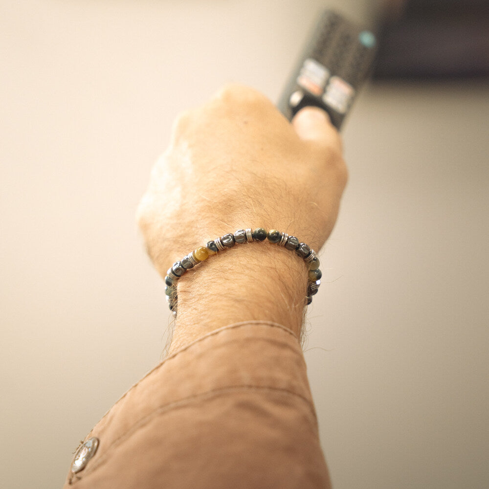 Bacaro-Armband aus Hämatit und Tigerauge | 6mm