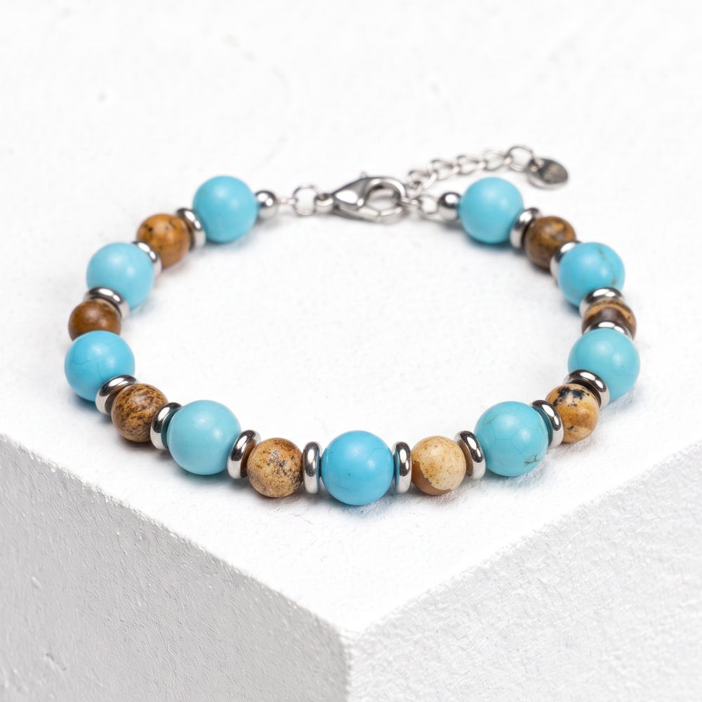 Bracciale Capri in aulite e diaspro | 6-8mm | Nuovo