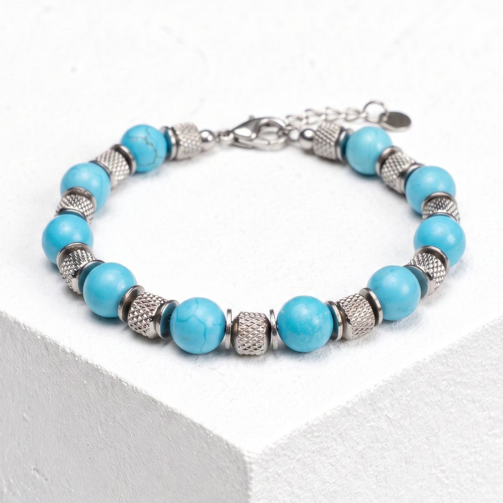 Bracciale Eterna in Howlite turchese | 8mm | Nuovo