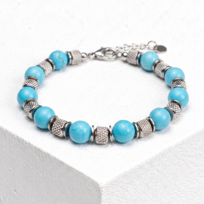 Eterna Armband aus türkisfarbenem Howlith | 8mm