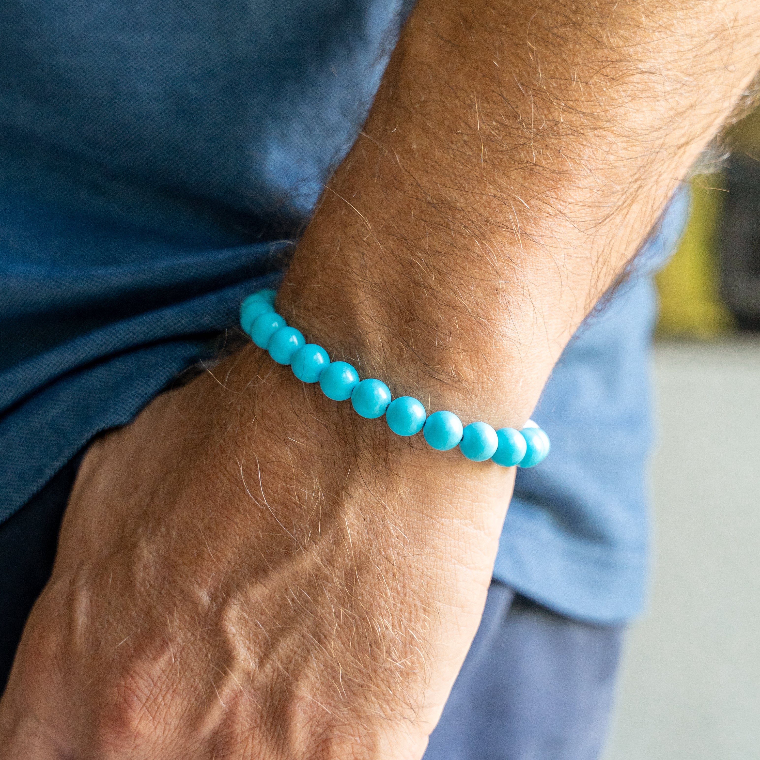 Bracciale Nila in Howlite turchese | 6mm | Nuovo