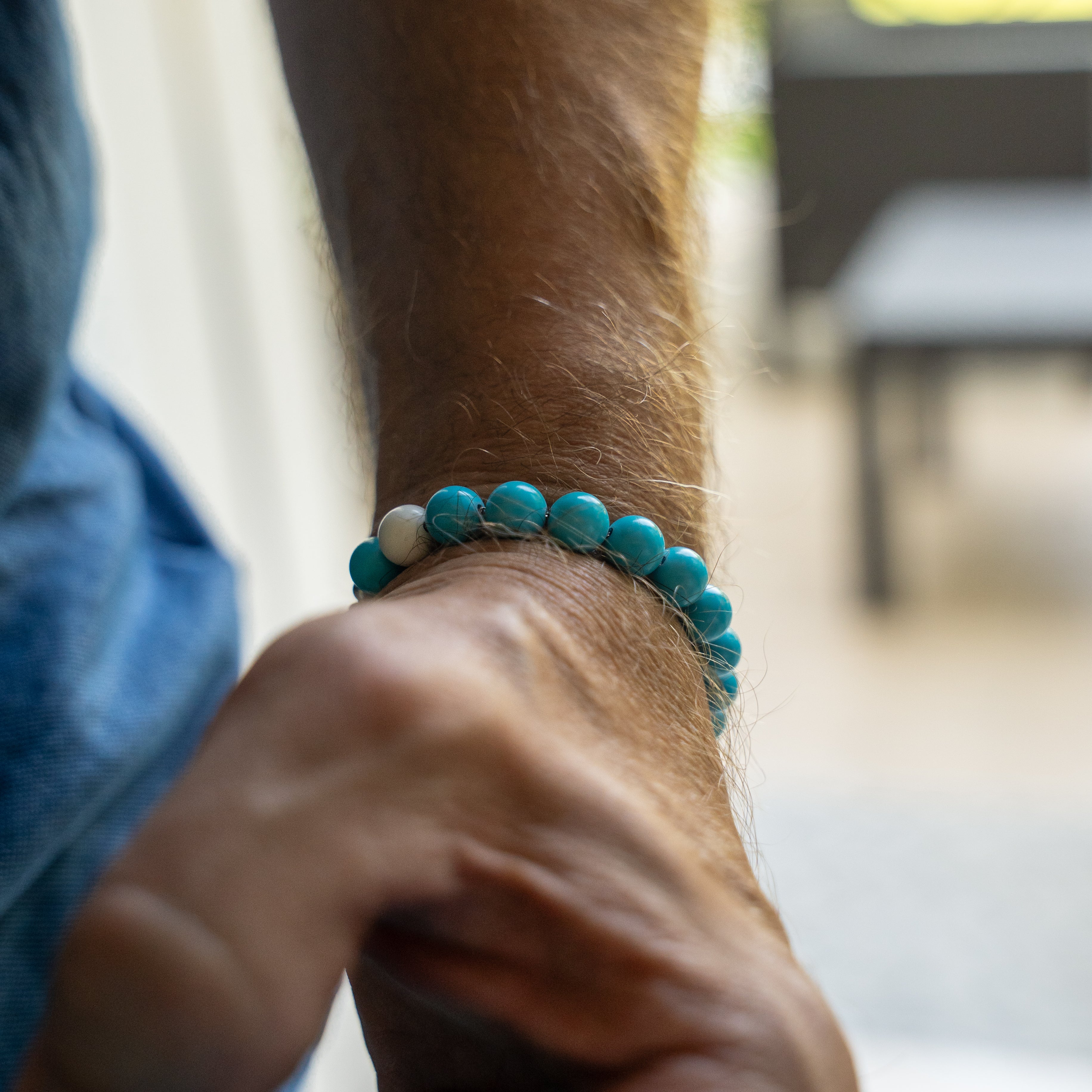 Bracciale Nila in Howlite turchese | 6mm | Nuovo