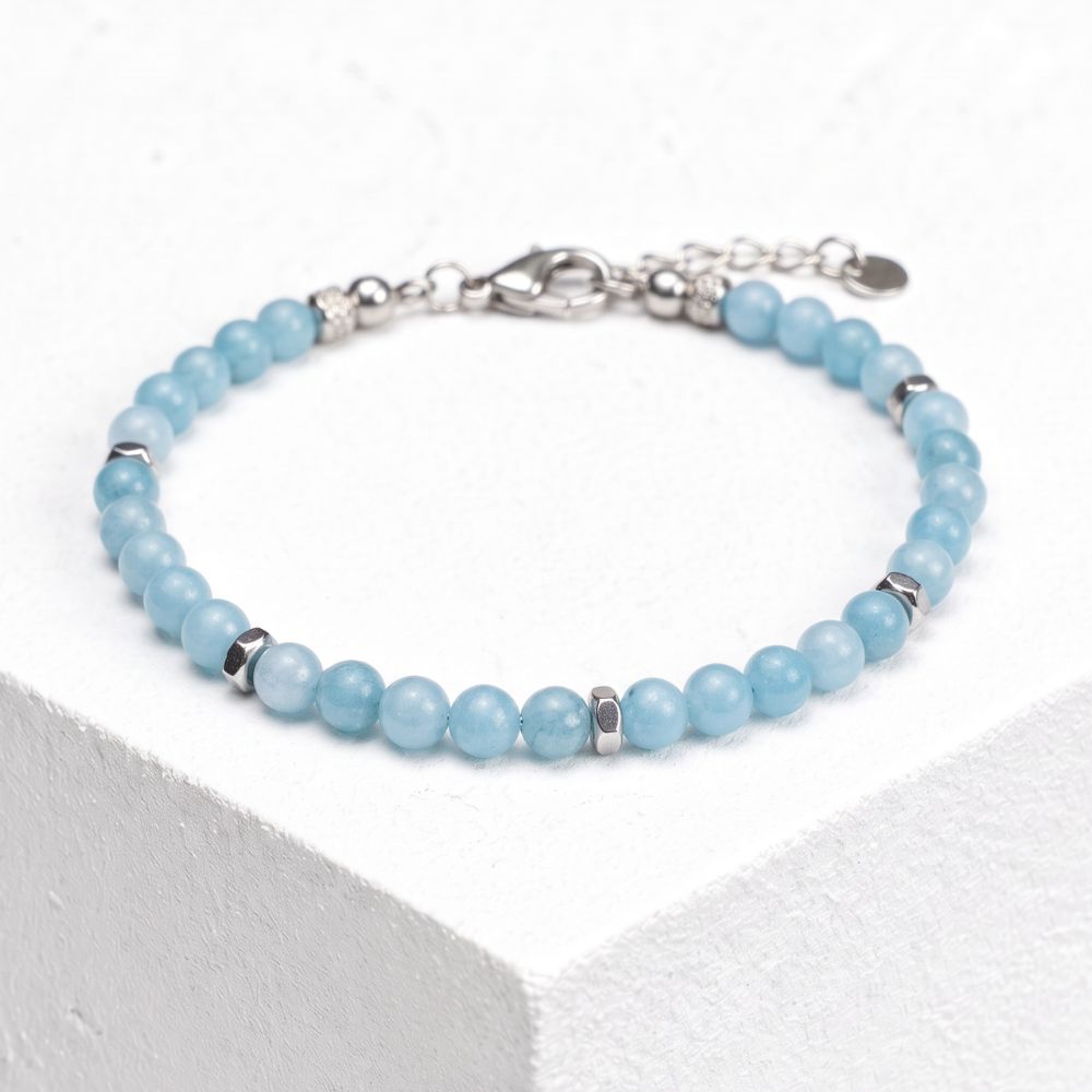 Armband Angelo aus blauem Angelit | 4mm