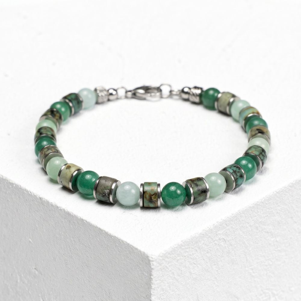 Bracciale Mikonos in giada, avventurina e diaspro | 6mm