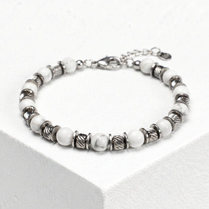 Armband Balance aus weißem Howlith | 6mm
