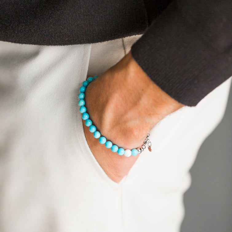Bracciale Nila in Howlite turchese | 6mm
