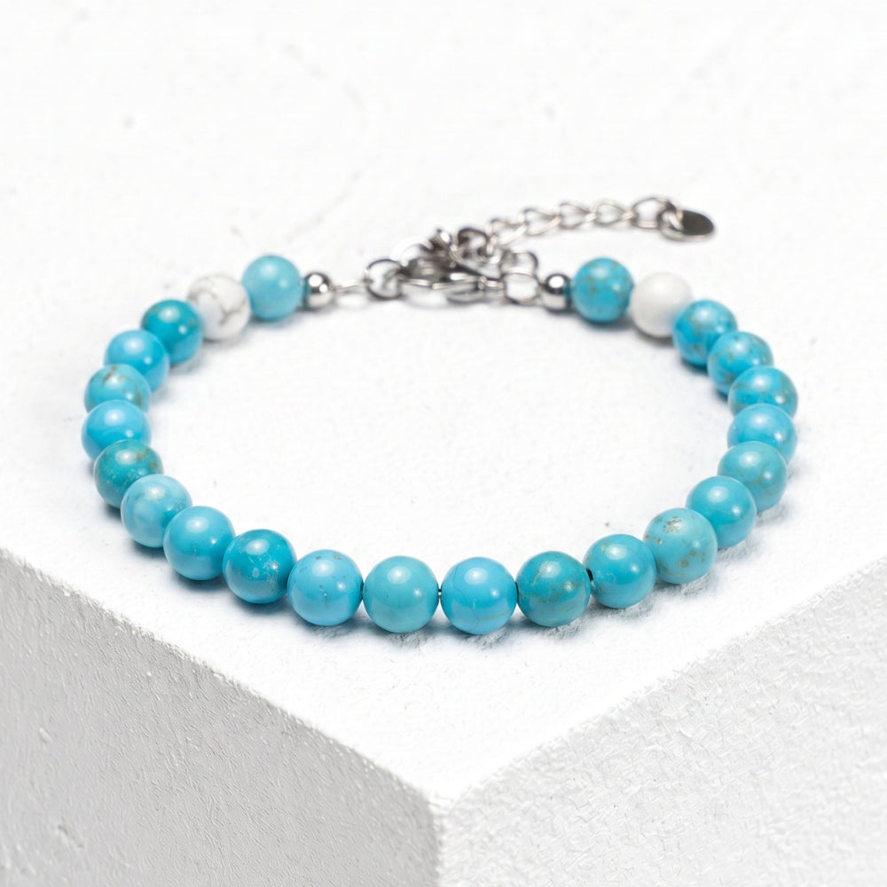 Bracciale Nila in Howlite turchese | 6mm