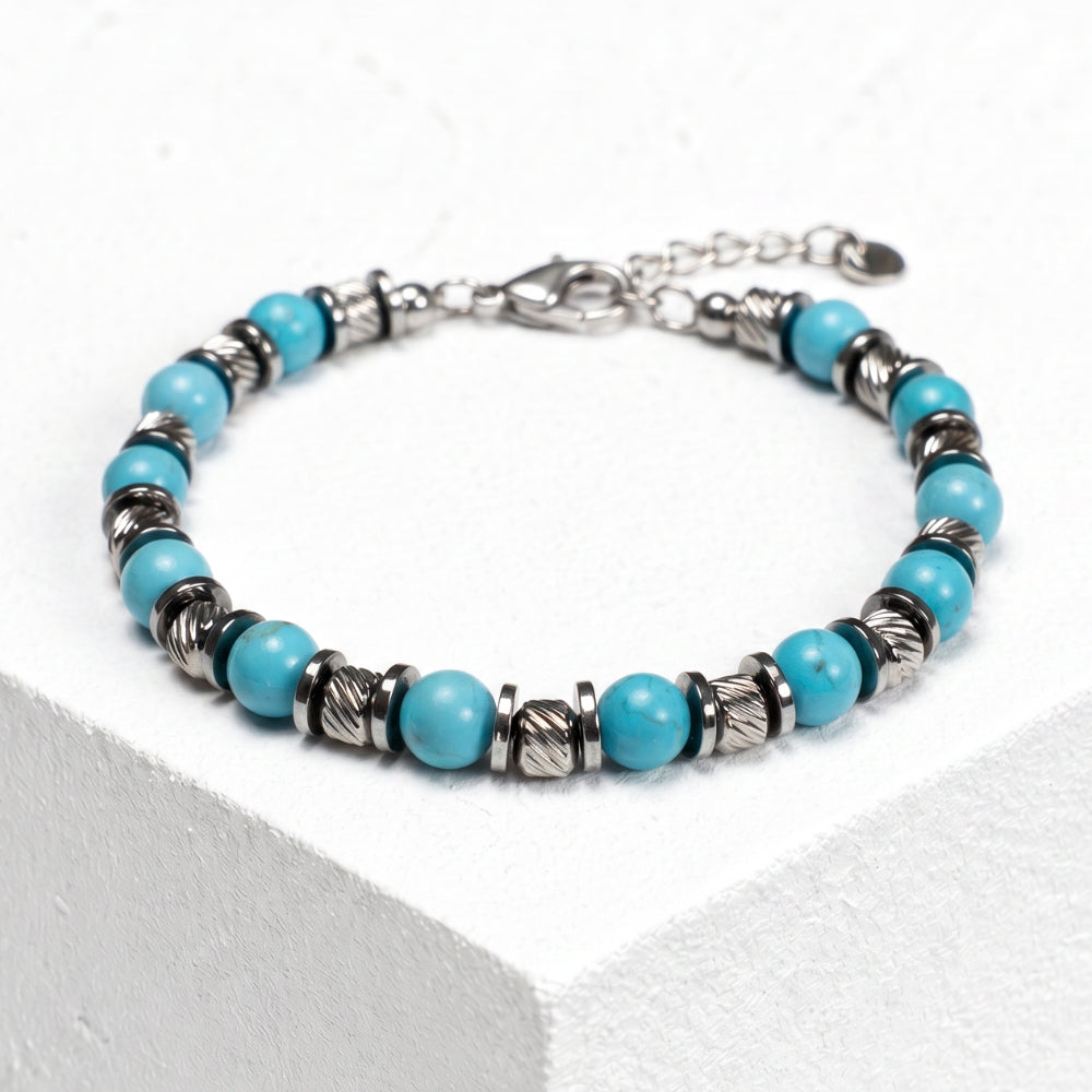 Bracciale Eterna in Howlite turchese | 6mm