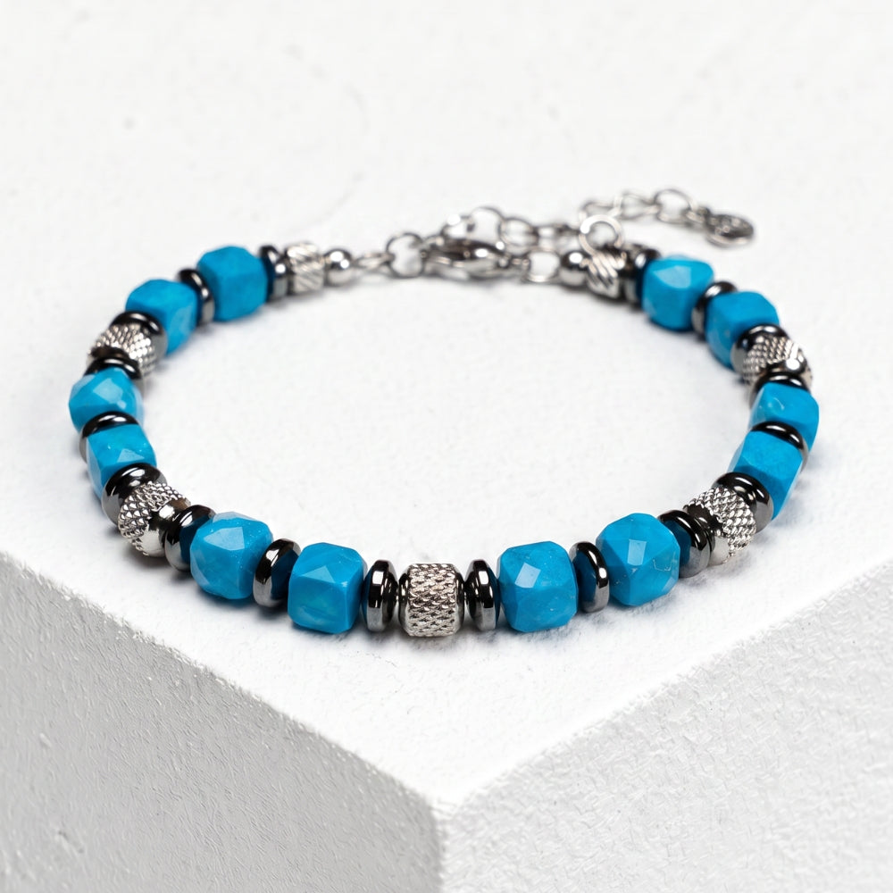 Bracciale Poseidone in aulite turchese | 6mm