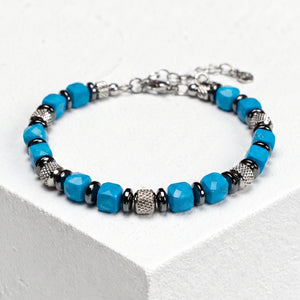 Bracciale Poseidone in aulite turchese | 6mm