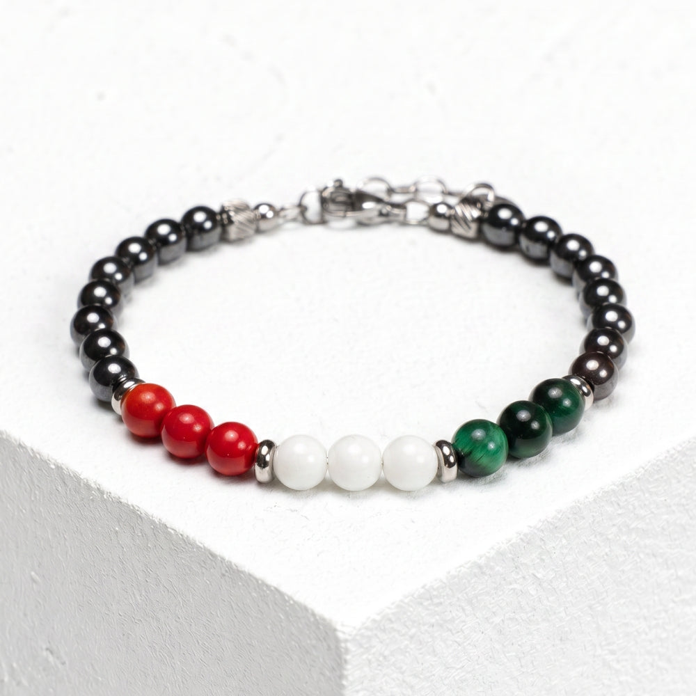 Bracciale Alpi in ematite, agata e occhio di tigre | 6mm