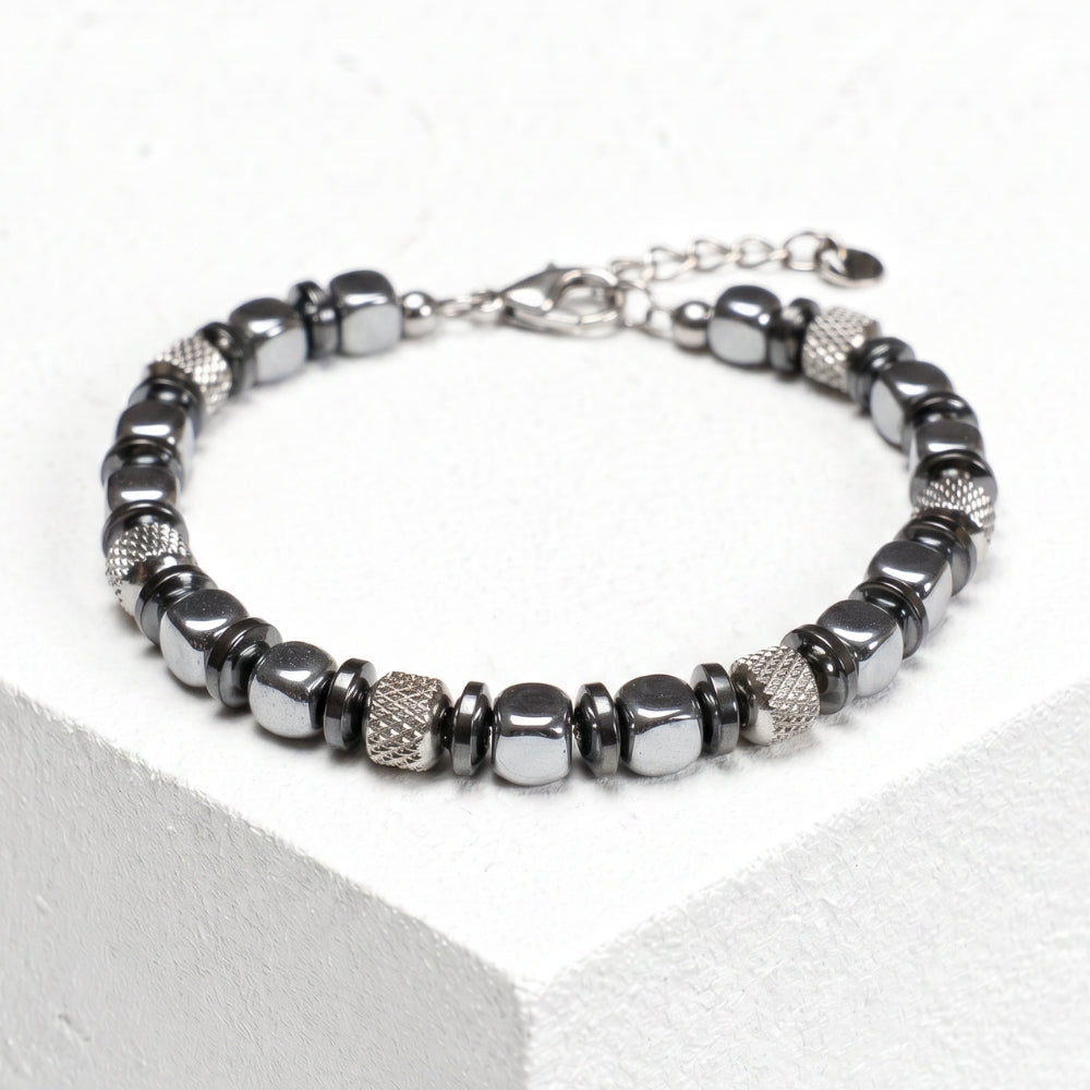 Bracciale Navàl in Ematite color Argento | 5mm