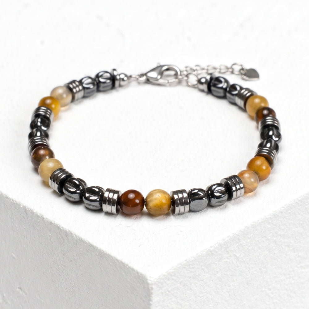 Bracciale Bacaro in ematite e occhio di tigre | 6mm