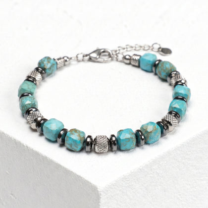 Horus-Armband aus hellgrünem Howlith | 6mm